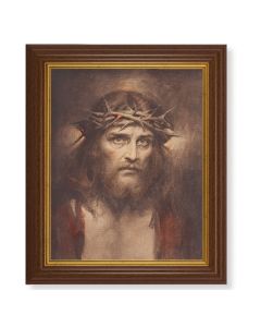 10 1/2" x 12 1/2" Walnut Finish Beveled Frame with 8" x 10" Chambers: Ecce Homo Textured Art