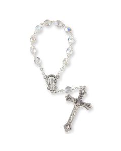 5mm One Decade Crystal Aurora Borealis Glass Bead Rosary