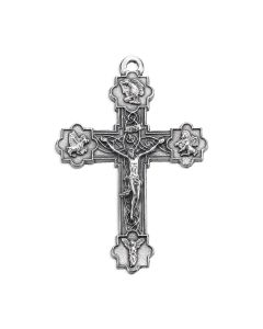 1 3/4" Antiqued Silver Oxidized Crucifix with 4 Evangelist