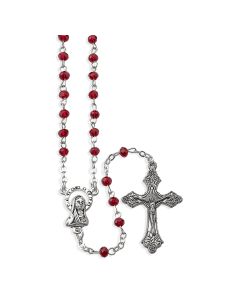 Red Glass Bead Rosary