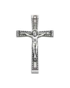 1 11/16 Antiqued Silver Oxidized Fancy Crucifix