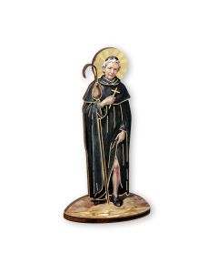 6" Saint Peregrine Laser Cut Wood Statue with Biography