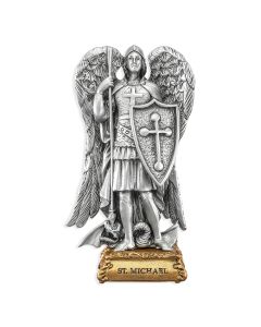 4 1/2" Pewter Saint Michael Statue, Gift Boxed-P65