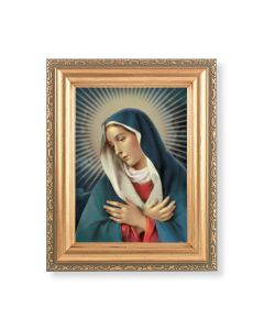 5.5" x 7" Antique Gold Frame with an Our Lady of Divine Mercy Print