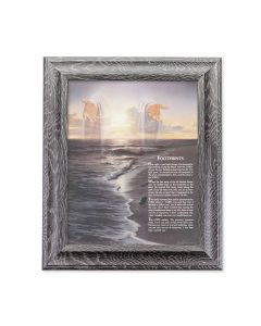 10 1/2" X 12 1/2" Grey Oak Finish Frame with an 8" x 10" Footprints Print