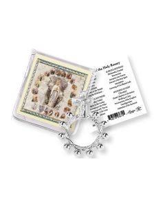 Crucifix Pocket Rosary Ring with a Holy Card in a Clear Pouch-P65