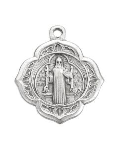 7/8" St. Benedict Jubilee Medal in Antiqued Silver Finish