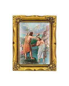 3" x 2" Antique Gold Frame with Saint John the Baptist Print-P65