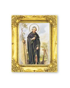 3" x 2" Antique Gold Frame with Saint Peregrine Print-P65