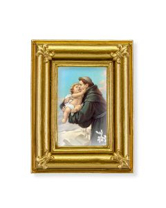 Gold Frame with Fleur de lis Corners and a Saint Anthony Print