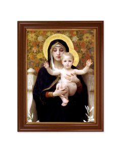 15 1/2" x 19 1/2" Walnut Finish Frame with Gold Accent and a 12" x 16" Bouguereau: Madonna of the Lilies Textured Art