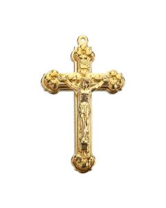 2" Gold Finished Stepped Up Crucifix
