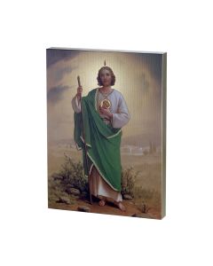 Saint Jude Textured Wood Plaque
