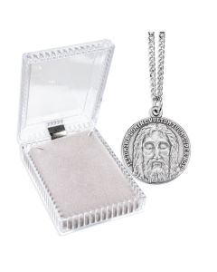 1" Holy Face of Jesus, Head of Christ Medal on Chain