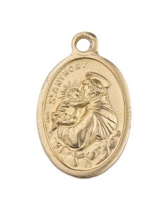 Gold Finish Saint Anthony Medal