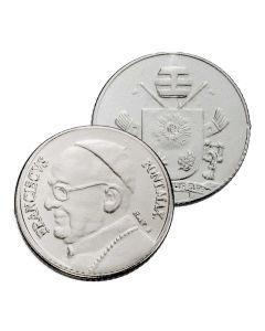Solid Brass Pope Francis Plated Coin 1 1/8" (sold in inc of 10)