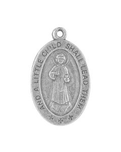 1" Oval Antiqued Silver Oxidized Jesus Medal