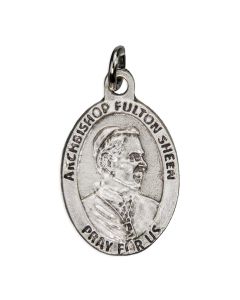 1" Oval Oxidized Blessed Fulton Sheen (Profile)  Medal with F.S. Quote on Reverse Side  sold in inc of 25