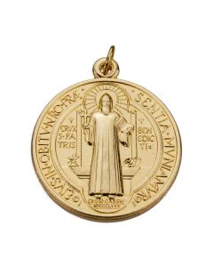 1 3/8" St. Benedict Gold Tone Jubilee Medal