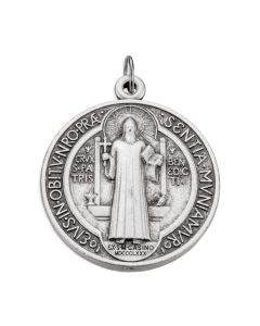 1 3/8" St. Benedict Antique Silver Jubilee Medal