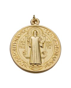 1 5/8" St. Benedict Gold Tone Jubilee Medal