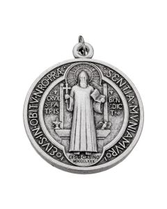 1 5/8" St. Benedict Antique Silver Jubilee Medal