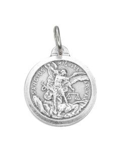 3/4" St. Michael Silver Oxidized Medal inc. of 25