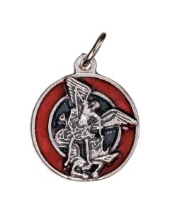 St. Michael Medal with Red Epoxy