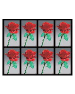 Aurora Red Rose Eight-Up Micro Perforated Holy Cards