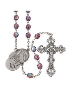 7mm Amethyst Mystery Center Rosary 