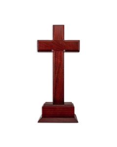 10" Standing Dark Cherry Cross. Boxed