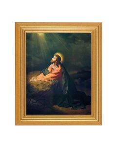 8" x 10" Hoffman: Gethesmane Print With 10" x 12" Gold Leaf Finish Beveled Frame 