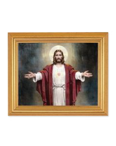 8" x 10" Chambers: Welcoming Jesus Print With 10" x 12" Gold Leaf Finish Beveled Frame 