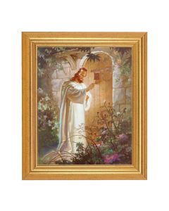 8" x 10" Sallman: Christ Knocking Print With 10" x 12" Gold Leaf Finish Beveled Frame 
