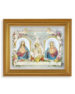 8" X 10" Baby Room Blessing Print With 10" x 12" Gold Leaf Finish Beveled Frame 