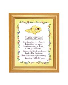 8" X 10" A Baby's Prayer Print With 10" x 12" Gold Leaf Finish Beveled Frame 