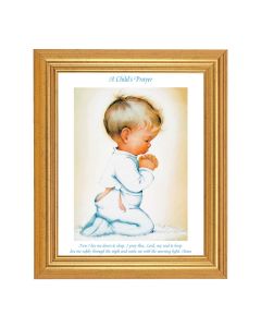 8" X 10" Praying Boy Print With 10" x 12" Gold Leaf Finish Beveled Frame