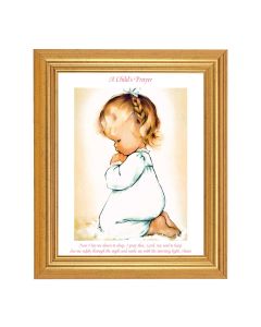 8" X 10" Praying Girl Print with 10" x 12" Gold Leaf Finish Beveled Frame 