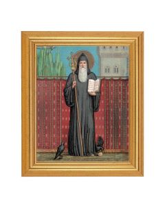 8" x 10" St. Benedict Print With 10" x 12" Gold Leaf Finish Beveled Frame 