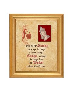 8" x 10" Serenity with Praying Hands Print With 10" x 12" Gold Leaf Finish Beveled Frame