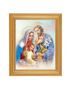 8" x 10" The Holy Family Print With 10" x 12" Gold Leaf Finish Beveled Frame  