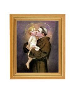 8" x 10" Chambers: St. Anthony Kissing Jesus Print With 10" x 12" Gold Leaf Finish Beveled Frame 