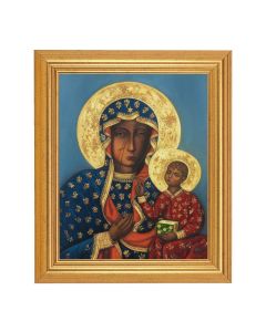 8" x 10" Our Lady of Czestochowa Print With 10" x 12" Gold Leaf Finish Beveled Frame 