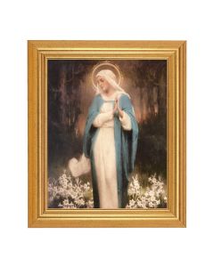 8" x 10" Chambers: Our Lady of The Lilies Print With 10" x 12" Gold Leaf Finish Beveled Frame