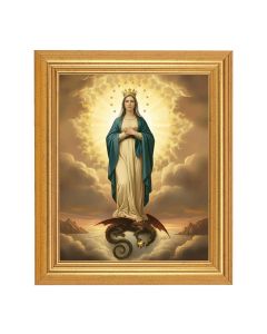 8" x 10" Mary Immaculate of the Sun Print With 10"x12" Gold Leaf Finish Beveled Frame 