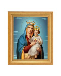 8" x 10" Our Lady of The Sacred Heart Print With 10" x 12" Gold Leaf Finish Beveled Frame 
