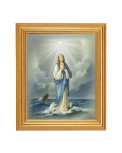 8" x 10" Stella Maris-Star of the Sea Print in 10"x12" Gold Leaf Finished Beveled Frame