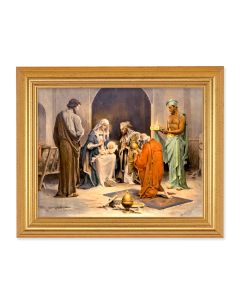 8" x 10" Chambers: Adoration of the Magi Print With 10" x 12" Gold Leaf Finish Beveled Frame 