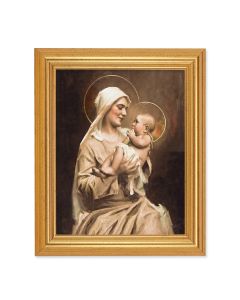 8" x 10" Chambers: Mother of Divine Christ Print With 10" x 12" Gold Leaf Finish Beveled Frame