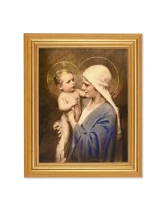 8" x 10" Chambers: Jesus and Mary Print With 10" x 12" Gold Leaf Finish Beveled Frame 